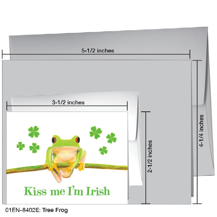 Tree Frog, Greeting Card (8402E), Enclosure, www.printedcanvas.com