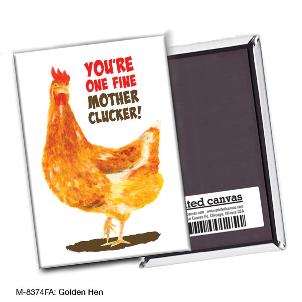 Golden Hen, Magnet (M-8374FA), front, printedcanvas.com