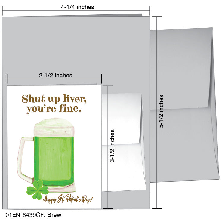 Brew, Greeting Card (8439CF), Enclosure, www.printedcanvas.com