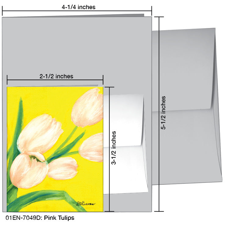 Pink Tulips, Greeting Card (7049D), Enclosure, www.printedcanvas.com