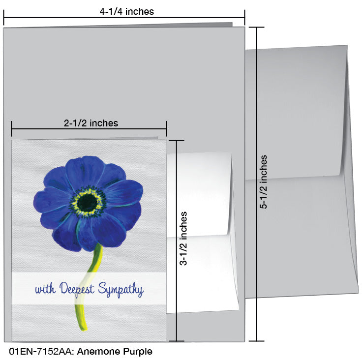 Anemone Purple, Greeting Card (7152AA), Enclosure Card, www.printedcanvas.com