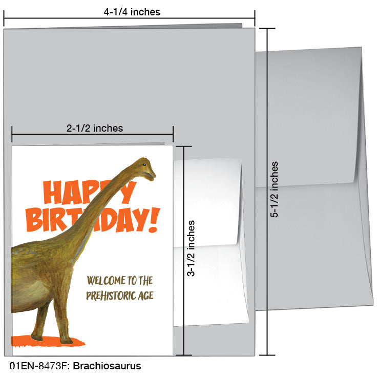 Brachiosaurus, Greeting Card (8473F), Enclosure, www.printedcanvas.com