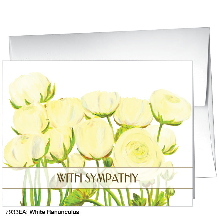White Ranunculus, Greeting Card (7933EA), A2 Card Front, www.printedcanvas.com