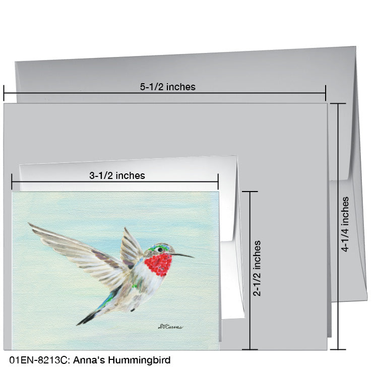 Anna's Hummingbird, Greeting Card (8213C), Enclosure, www.printedcanvas.com