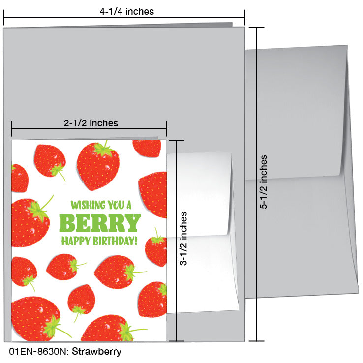 Strawberry, Greeting Card (8630N), Enclosure Card, www.printedcanvas.com