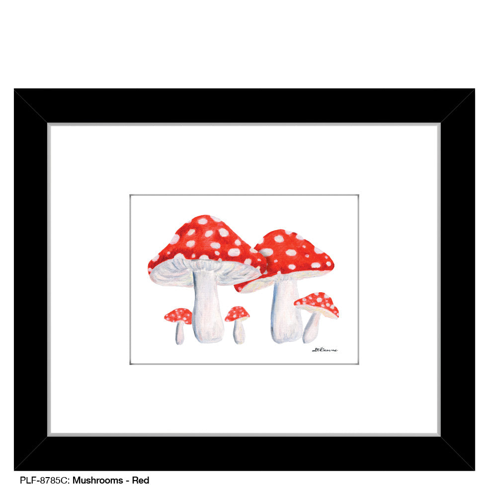 Mushrooms -Red , Print (#8785C) - Printed Canvas