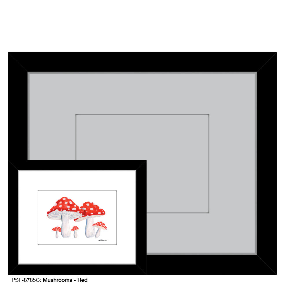 Mushrooms -Red , Print (#8785C) - Printed Canvas