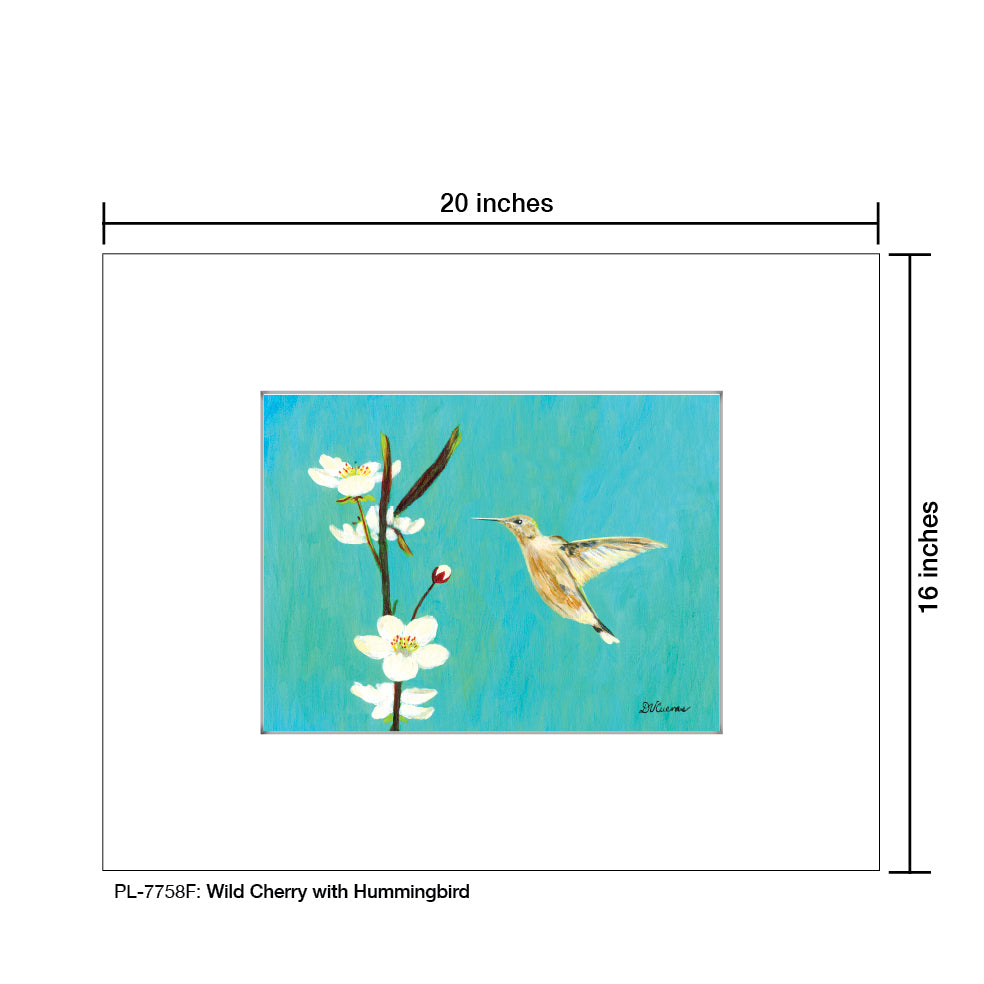 Wild Cherry With Hummingbird, Print (#7758F) - Printed Canvas