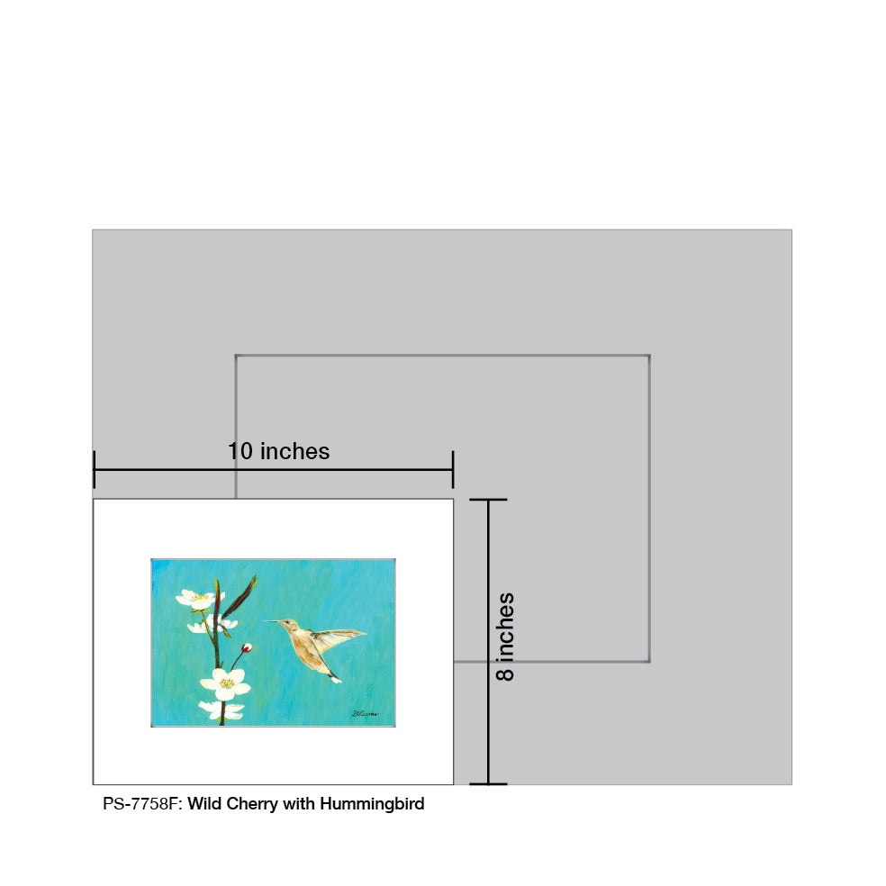 Wild Cherry With Hummingbird, Print (#7758F) - Printed Canvas