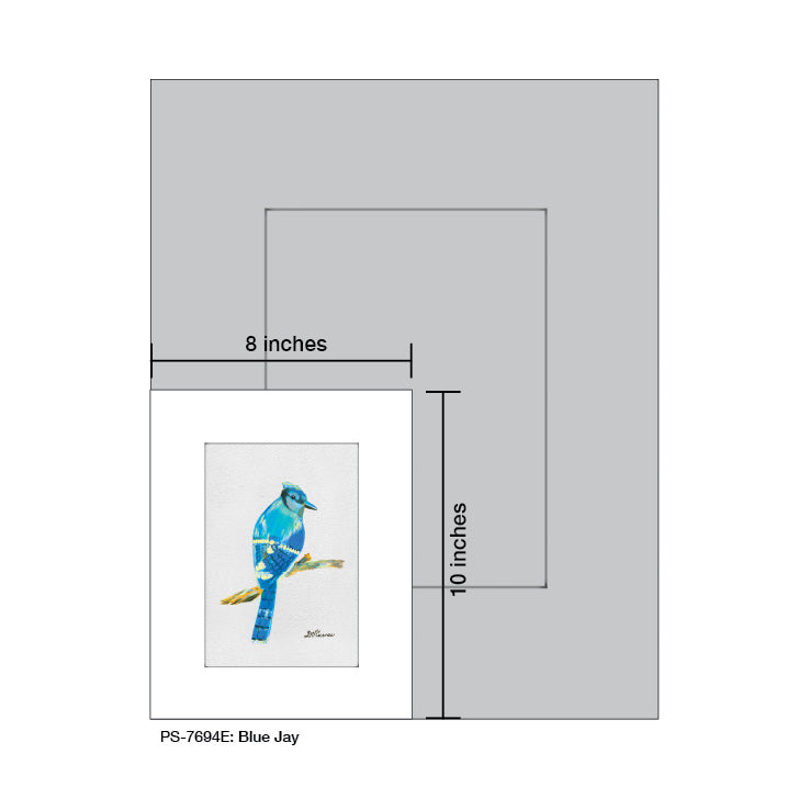 Blue Jay, Print (#7694E), Print Matted, www.printedcanvas.com