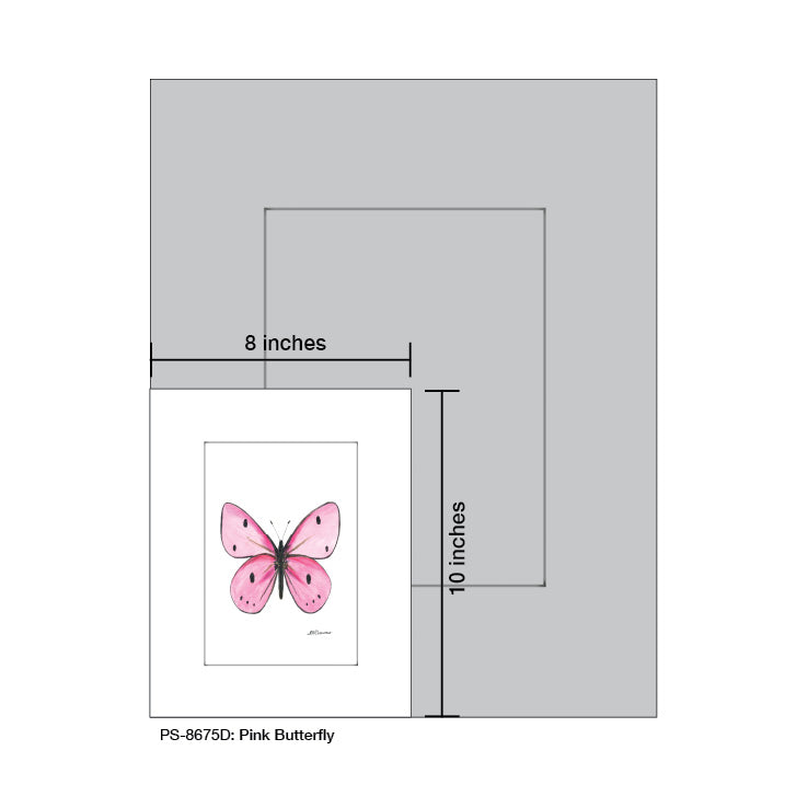 Pink Butterfly, Print (#8675D) - Printed Canvas