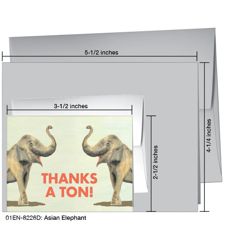 Asian Elephant, Greeting Card (8226D)