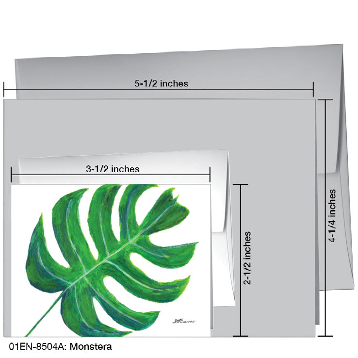 Monstera, Greeting Card (8504A), Enclosure Card, www.printedcanvas.com
