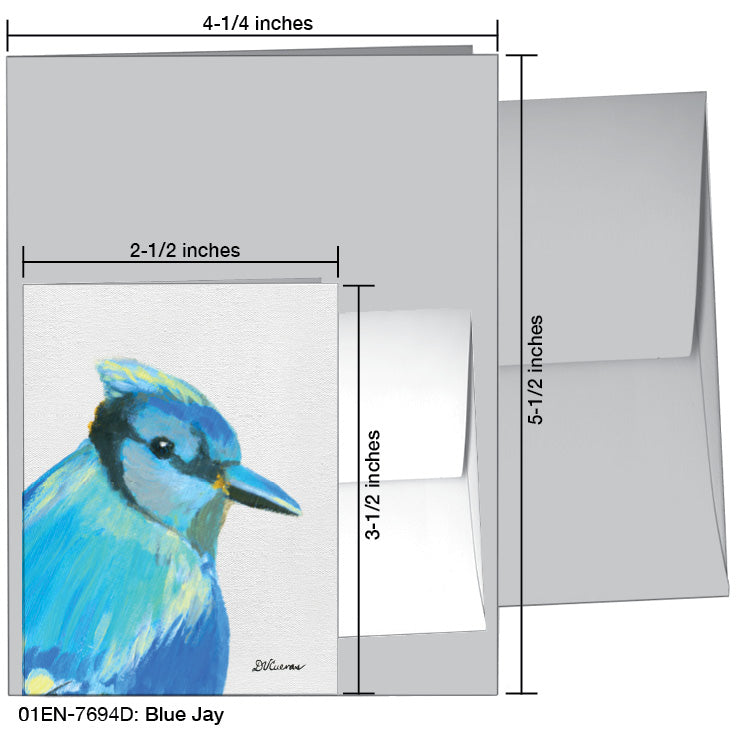 Blue Jay, Greeting Card (7694D), Enclosure Card, www.printedcanvas.com
