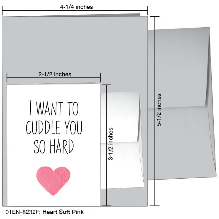 Heart Soft Pink, Greeting Card (8232F), Enclosure, www.printedcanvas.com