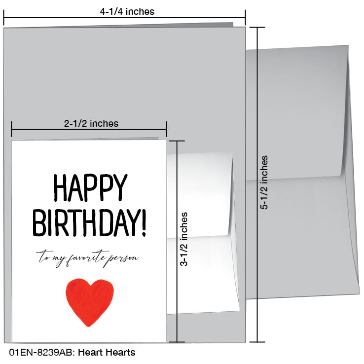 Heart Hearts, Greeting Card (8239AB), Enclosure, www.printedcanvas.com