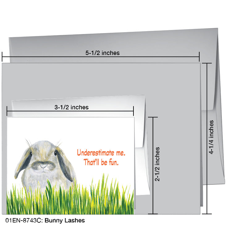 Bunny Lashes, Greeting Card (8743C), Enclosure, www.printedcanvas.com