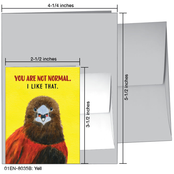 Yell, Greeting Card (8035B), Enclosure, www.printedcanvas.com