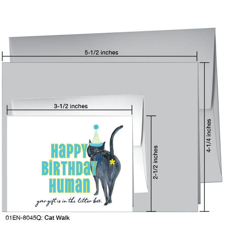Cat Walk, Greeting Card (8045Q), Enclosure, www.printedcanvas.com