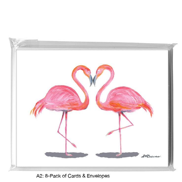 Flamingo Friends, Greeting Card (8741A), A2 8-Pack, printedcanvas.com
