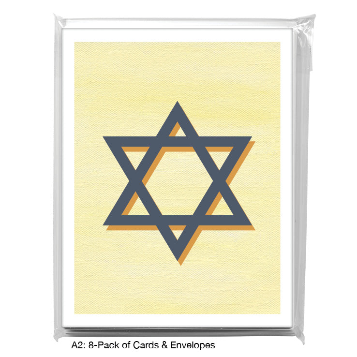 Star of David, Greeting Card (8028AG), A2 8-Pack, printedcanvas.com