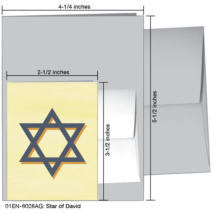 Star of David, Greeting Card (8028AG), Enclosure Card, printedcanvas.com