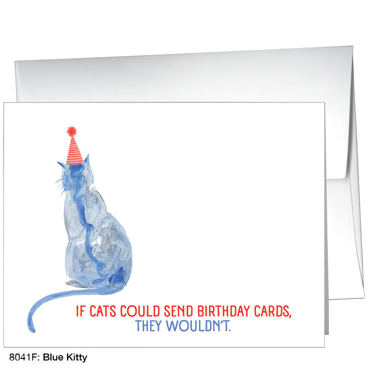 Blue Kitty, Greeting Card (8041F), A2, printedcanvas.com