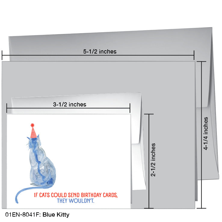 Blue Kitty, Greeting Card (8041F), Enclosure, printedcanvas.com
