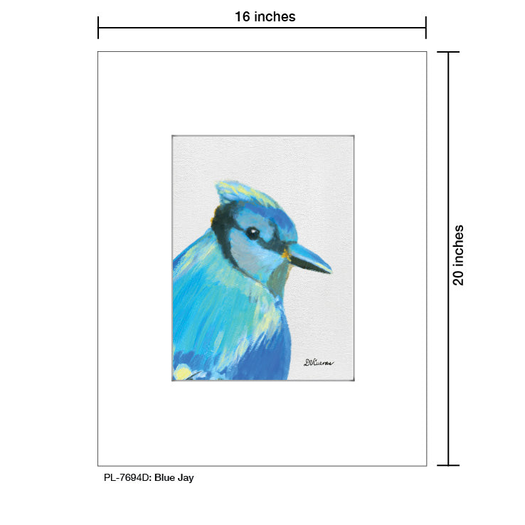 Blue Jay, Print (#7694D), Printe Matted, www.printedcanvas.com