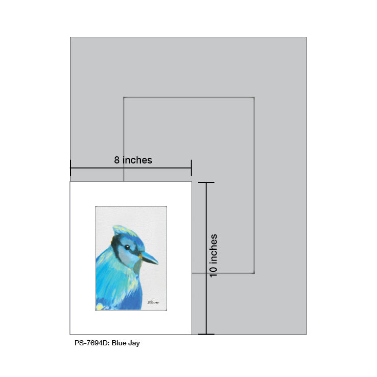 Blue Jay, Print (#7694D), Print Matted, www.printedcanvas.com