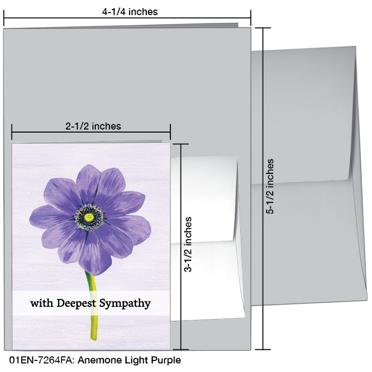 Anemone Light Purple, Greeting Card (7264FA), Enclosure Card, www.printedcanvas.com