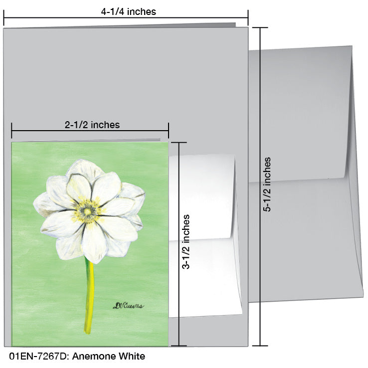 Anemone White, Greeting Card (7267D), Enclosure Card, www.printedcanvas.com