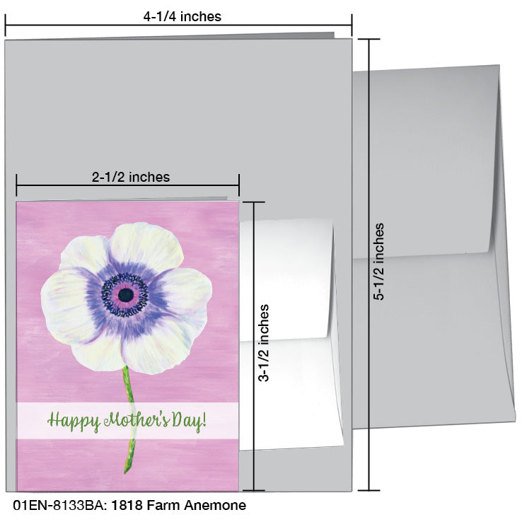 1818 Farm Anemone, Greeting Card (8133BA), Enclosure, www.printedcanvas.com