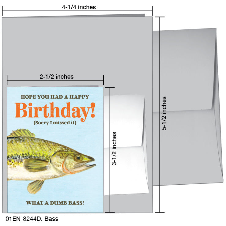 Bass, Greeting Card (8244D), Enclosure, www.printedcanvas.com