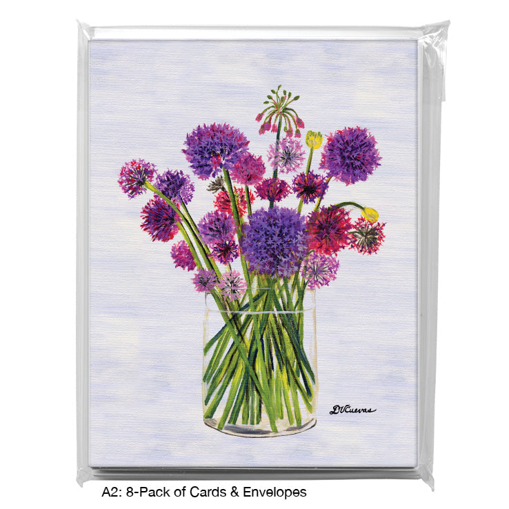 Alliums in Vase, Greeting Card (7203F), A2 Card 8-Pack, www.printedcanvas.com