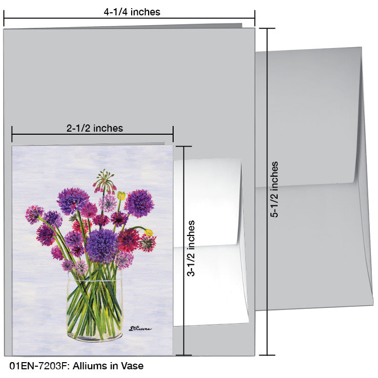 Alliums in Vase, Greeting Card (7203F), Enclosure Card, www.printedcanvas.com