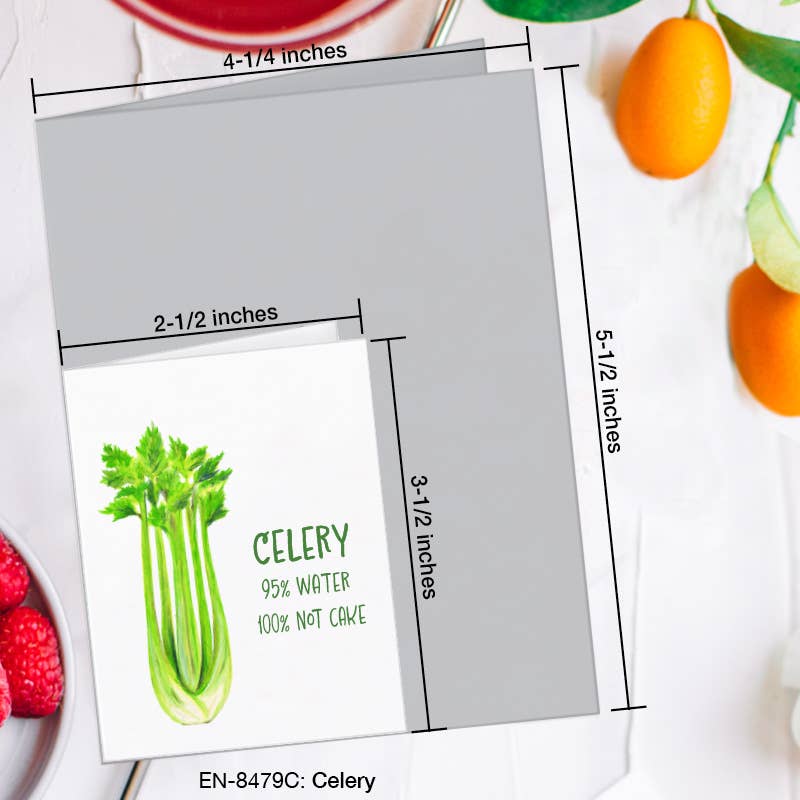 Celery, Greeting Card (8479C), Enclosure, www.printedcanvas.com