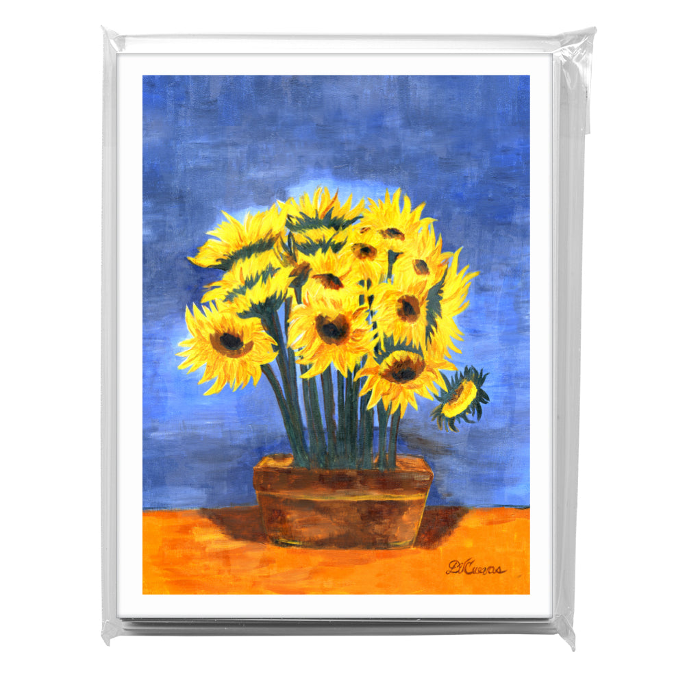 Bunch of Sunflowers on Blue, Greeting Card (7012B), A2 8-Pack, printedcanvas.com