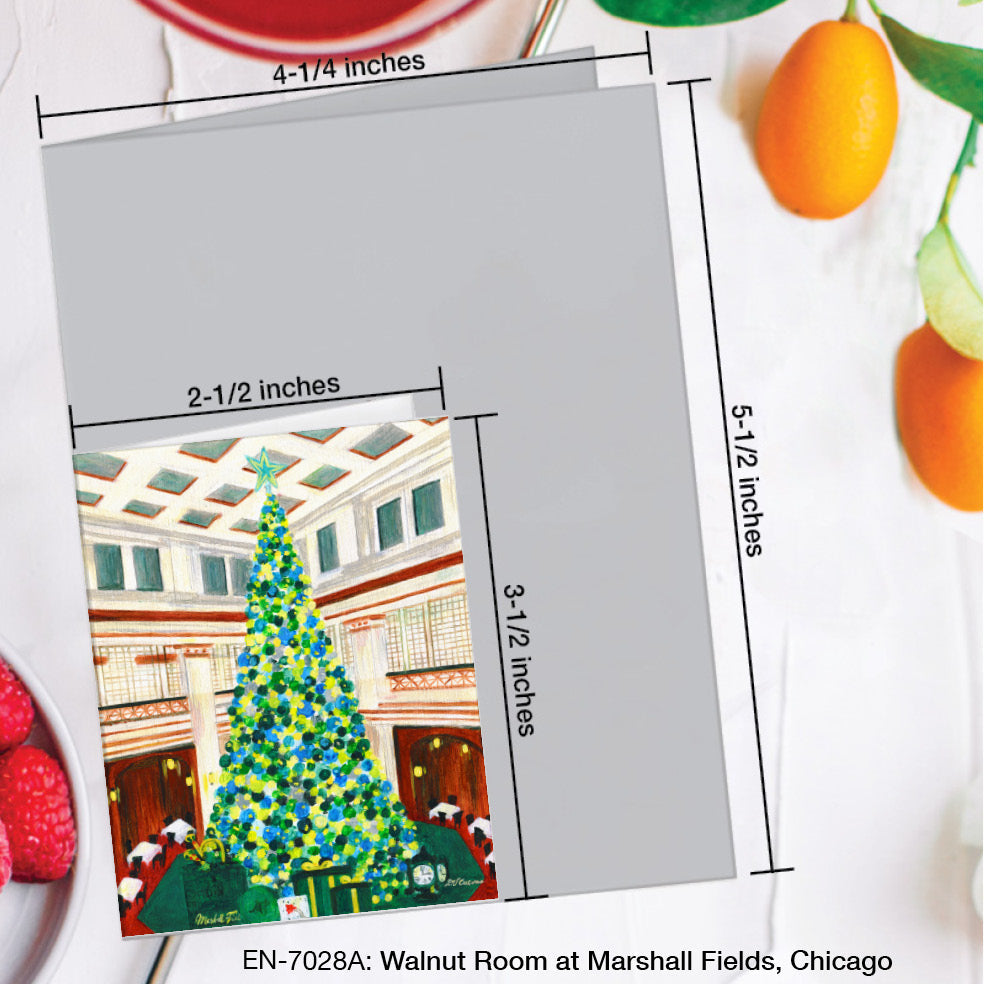 Walnut Room at Marshall Fields, Chicago, Greeting Card (#7028A), Enclosure Card, www.printedcanvas.com