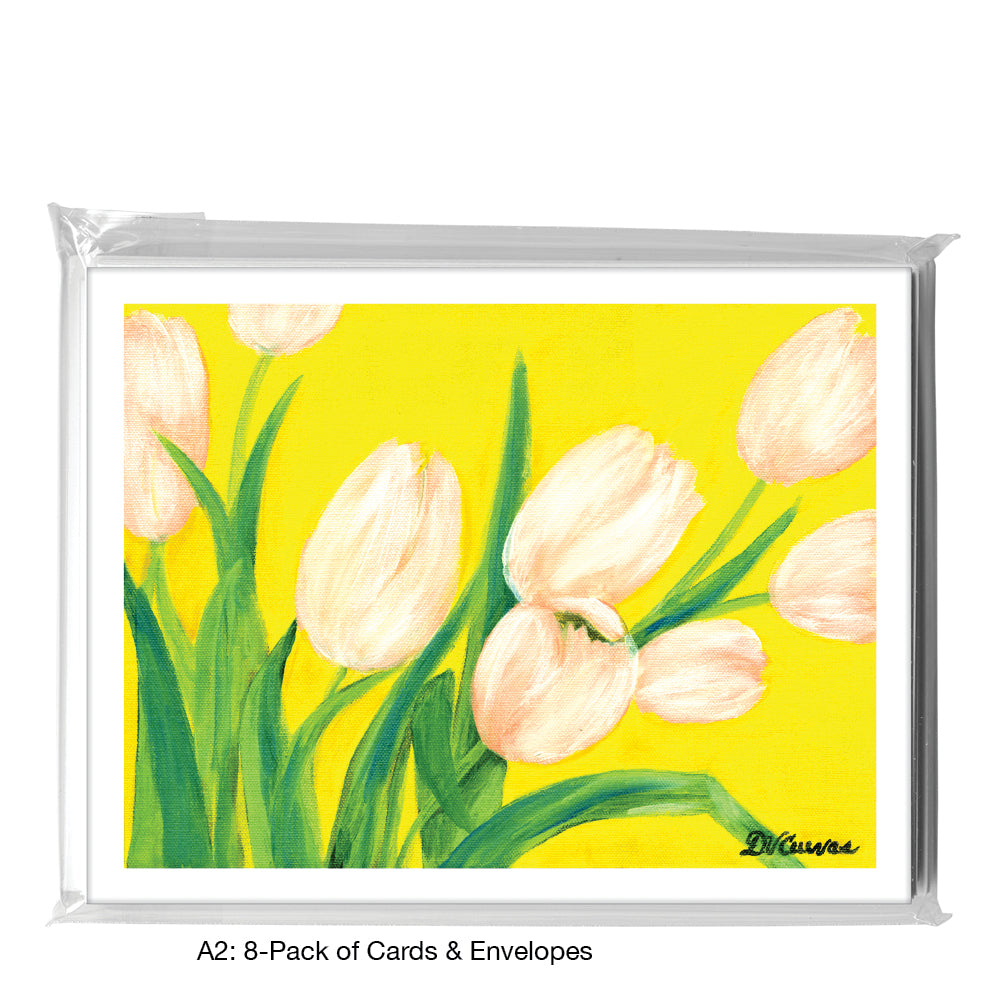 Pink Tulips, Greeting Card (7049), A2 8-Pack, printedcanvas.com