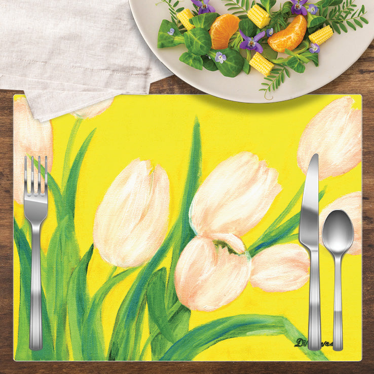 Pink Tulips, Vinyl Placemat (PMT-7049P)