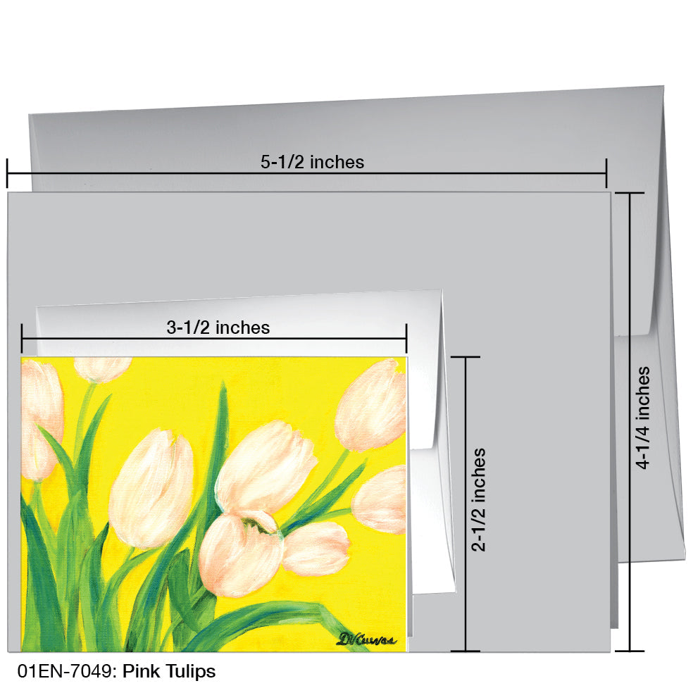 Pink Tulips, Greeting Card (7049P), Enclosure, www.printedcanvas.com