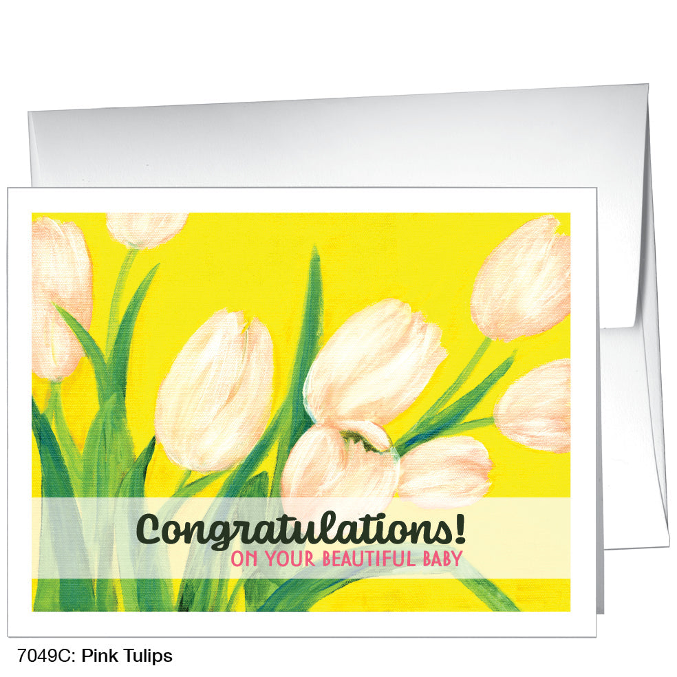 Pink Tulips, Greeting Card (7049C), A2, printedcanvas.com