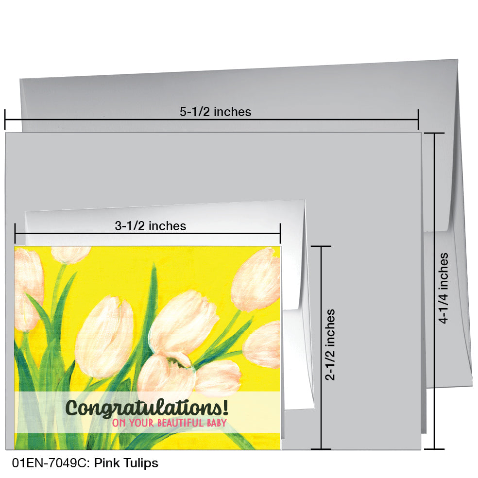 Pink Tulips, Greeting Card (7049C), Enclosure, printedcanvas.com