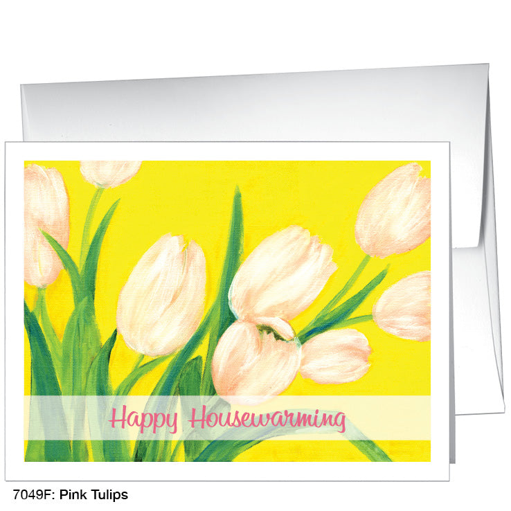 Pink Tulips, Greeting Card (7049F), Front, www.printedcanvas.com