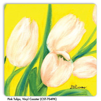 Pink Tulips, Vinyl Coaster (CST-7049K) - Printed Canvas
