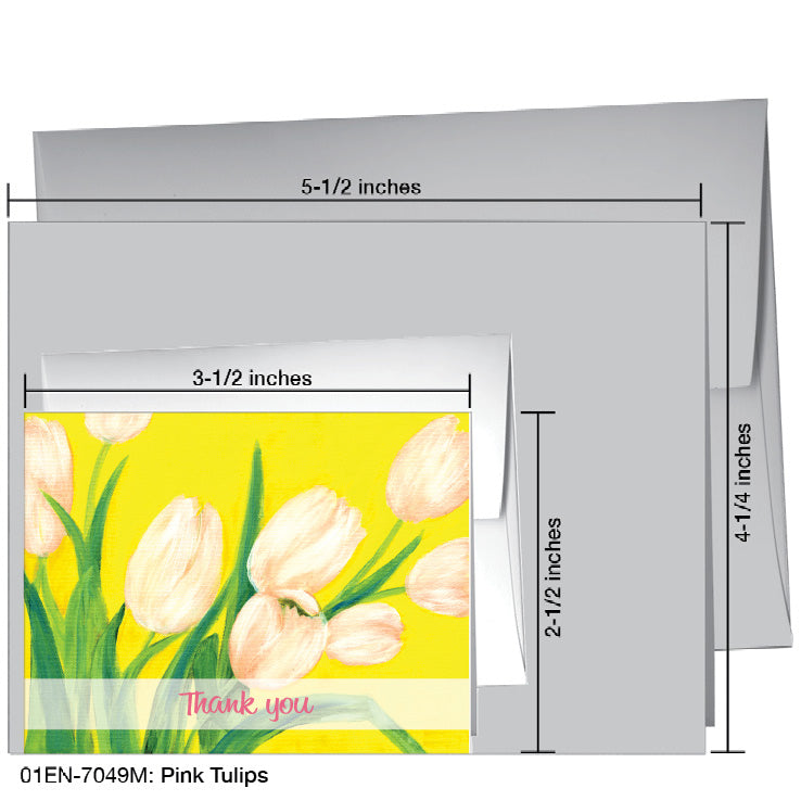 Pink Tulips, Greeting Card (7049M), Enclosure, www.printedcanvas.com