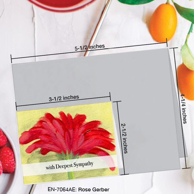 Rose Gerber, Greeting Card (7064AE), Enclosure, www.printedcanvas.com