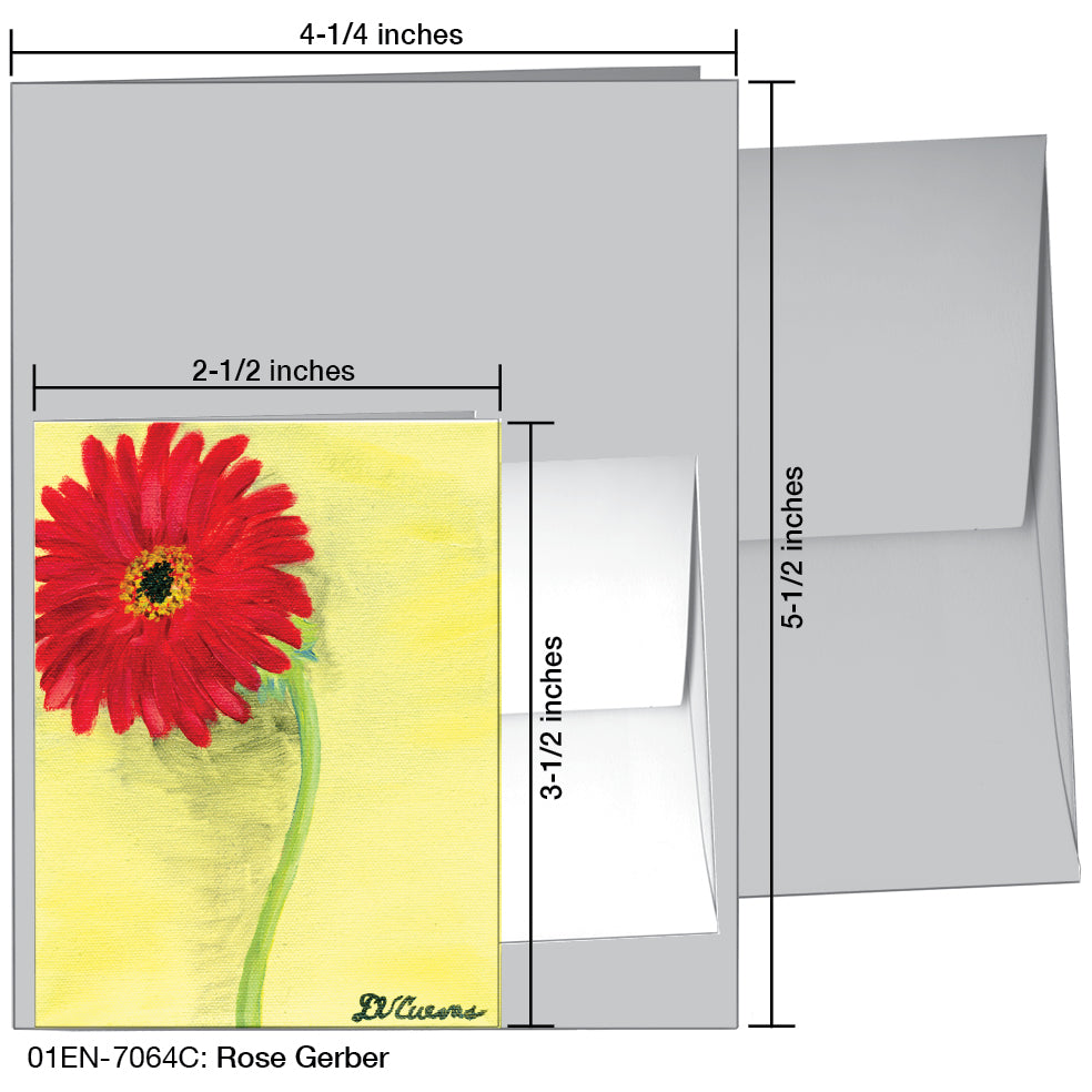 Rose Gerber, Greeting Card (7064C), Enclosure, www.printedcanvas.com
