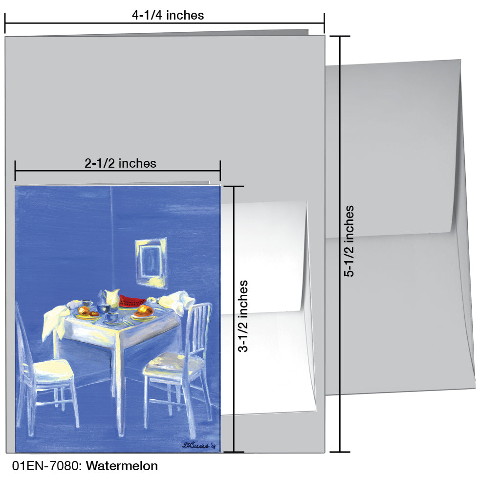 Watermelon, Greeting Card (7080A), Enclosure, www.printedcanvas.com